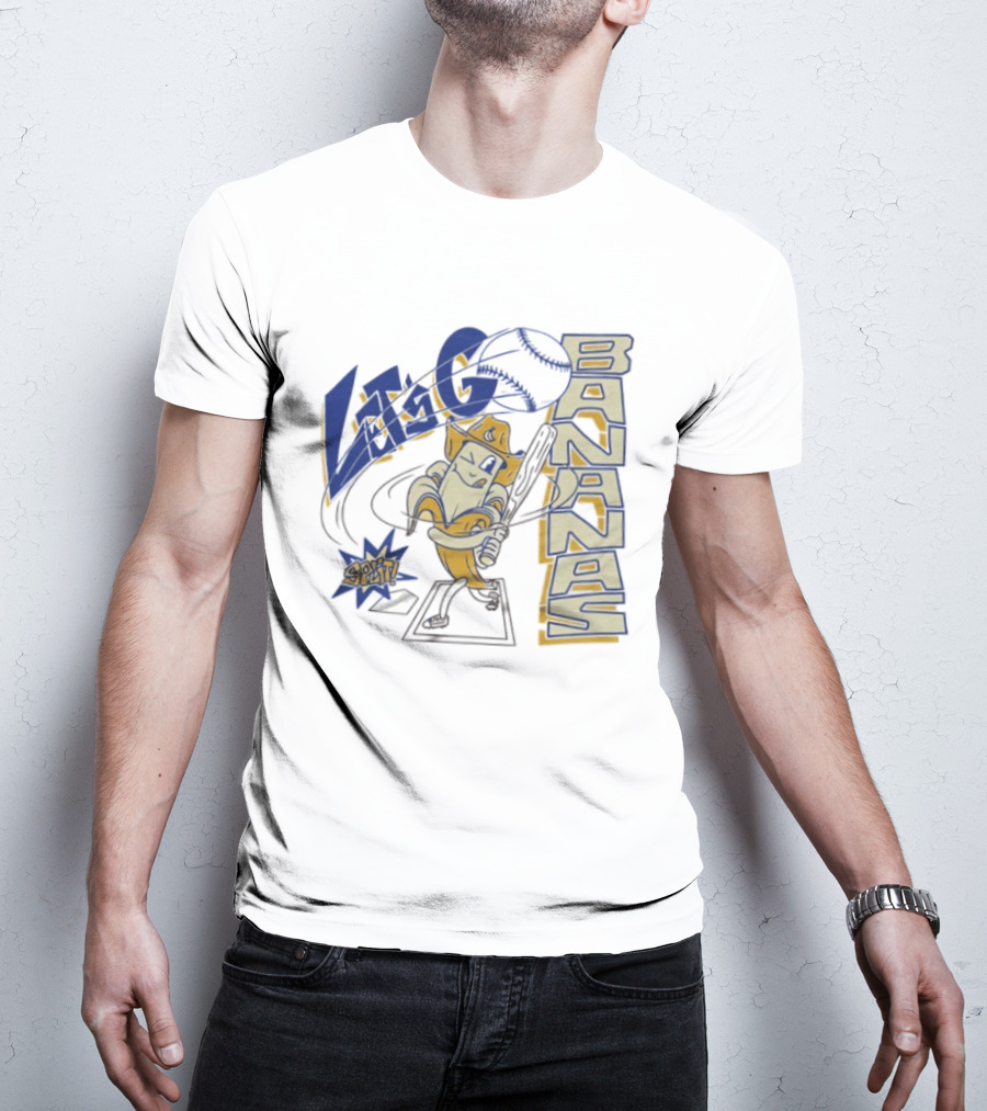 Let's Go Bananas Slugger Cartoon Baseball Bat T-Shirt