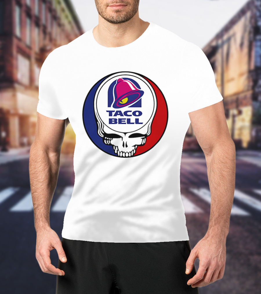 Taco Bell Grateful Dead Skull Logo Red Blue Collaboration T-Shirt