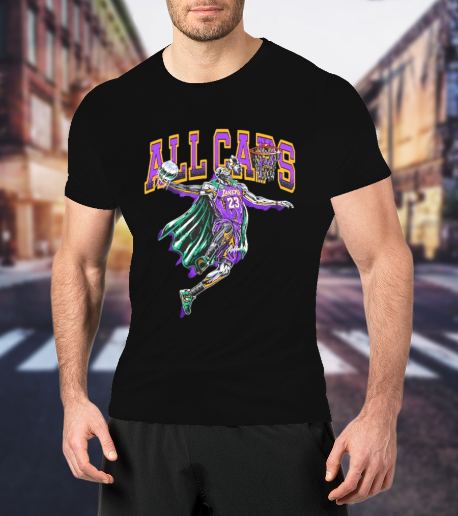 All Caps Los Angeles Lakers Lebron James Basketball 23 T-Shirt