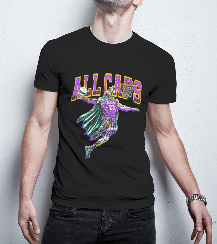 All Caps Los Angeles Lakers Lebron James Basketball 23 T-Shirt