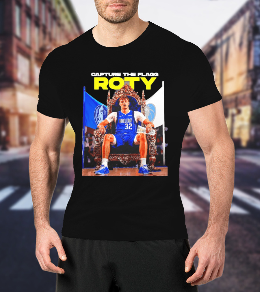 Capture The Cooper Flagg ROTY Dallas Mavericks Basketball Throne T-Shirt
