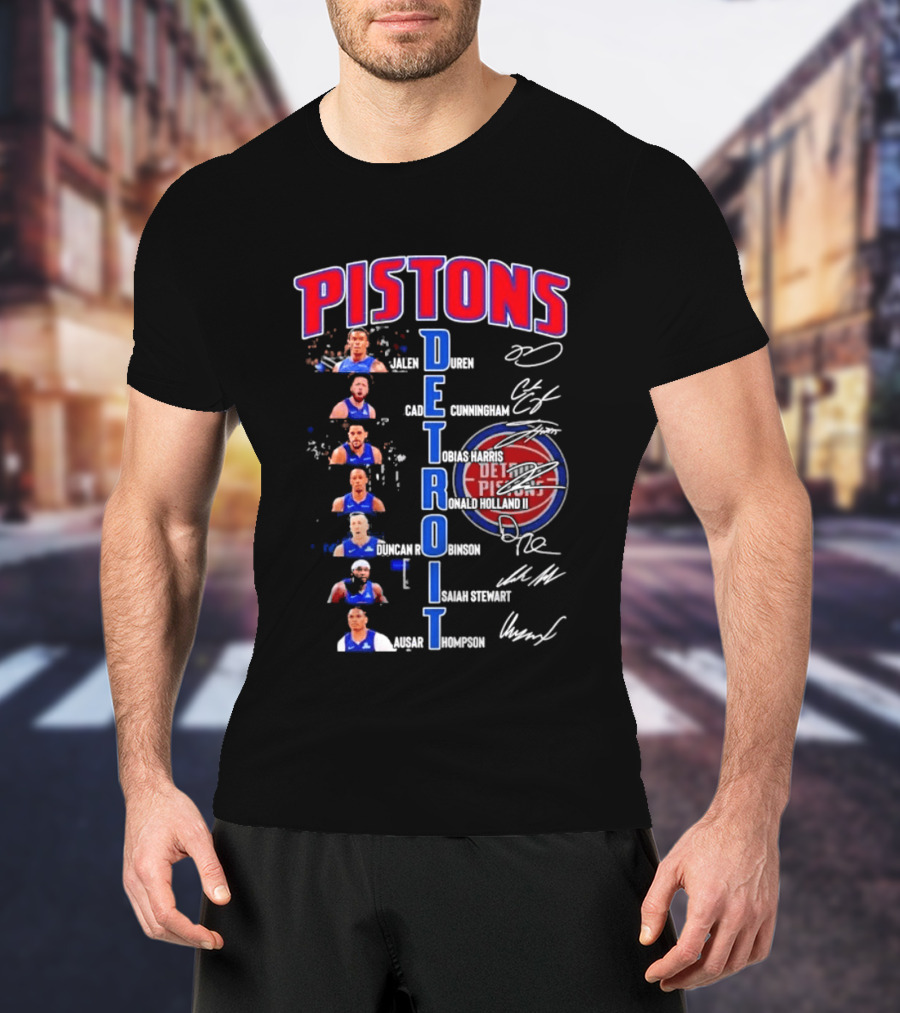 Detroit Pistons Jalen Duren Cade Cunningham Bojan Bogdanovic Isaiah Stewart Jaden Ivey Ausar Thompson Signatures T-Shirt