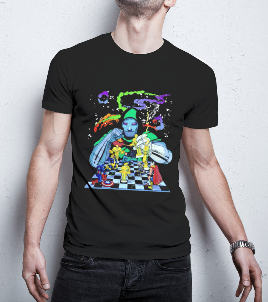 Doctor Doom Strategic Chess Battle With Marvel Heroes T-Shirt