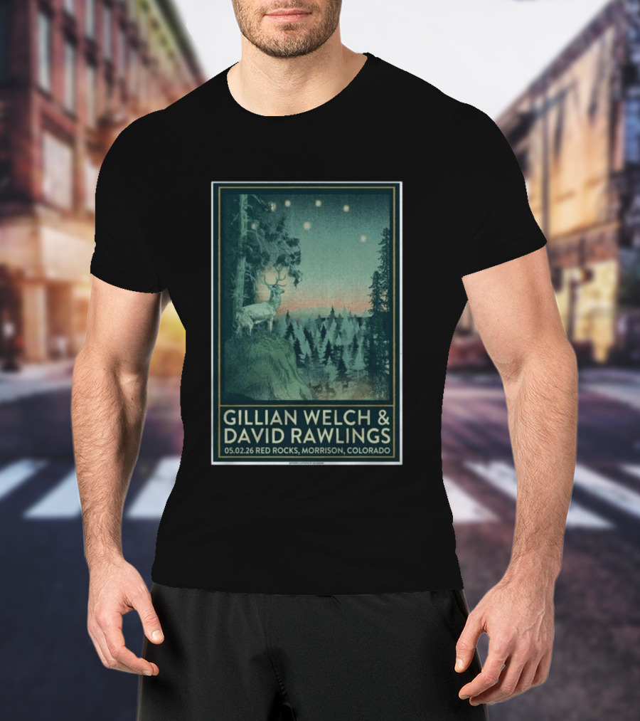 Gillian Welch & David Rawlings Red Rocks Morrison Colorado May 02 2026 T-Shirt