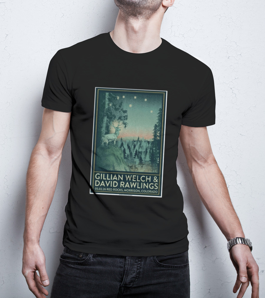 Gillian Welch & David Rawlings Red Rocks Morrison Colorado May 02 2026 T-Shirt