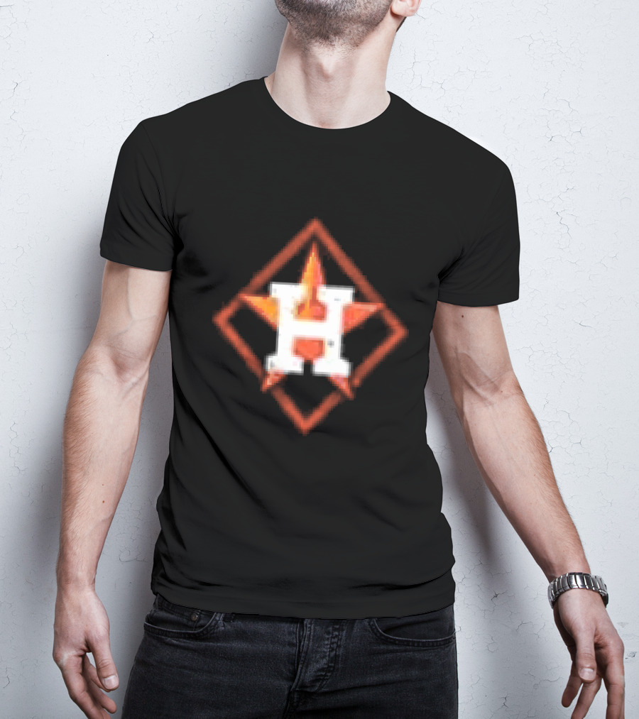 Houston Astros America's Pastime Black Star H Baseball Iconography T-Shirt