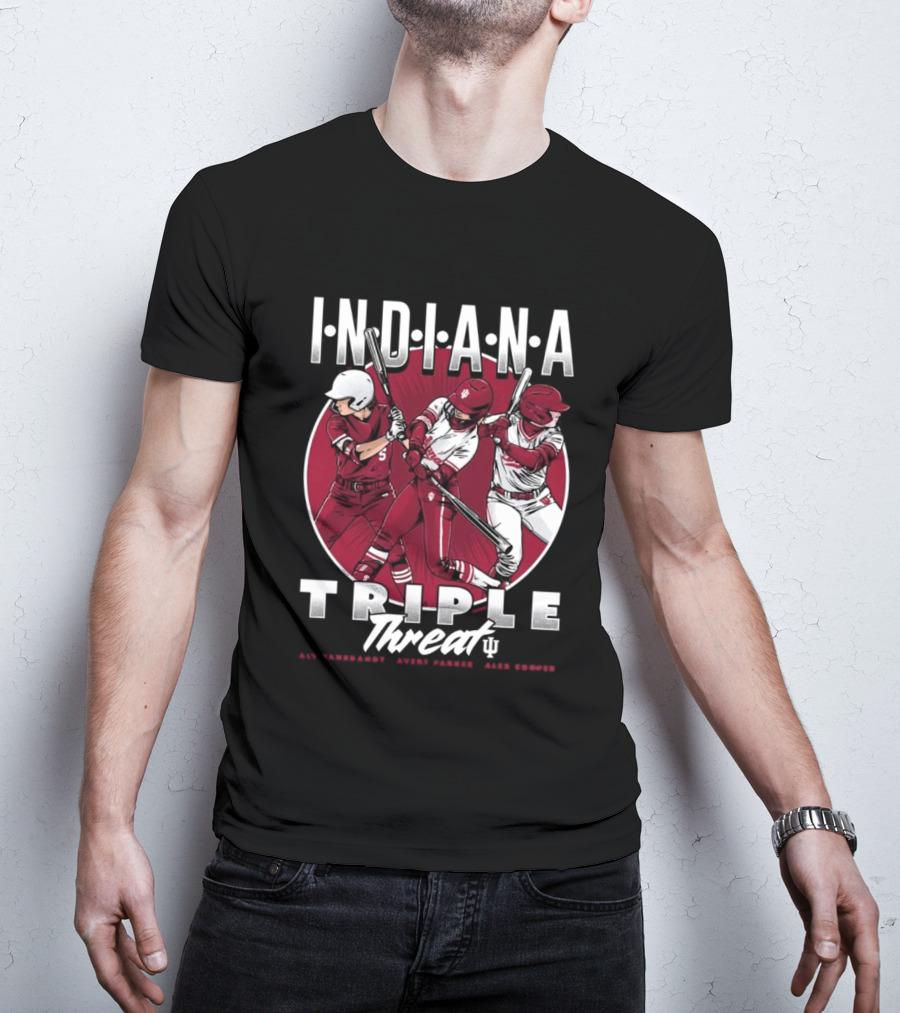 Indiana Hoosiers Softball Triple Threat Aly Van Brandt Avery Parker Alex Cooper T-Shirt