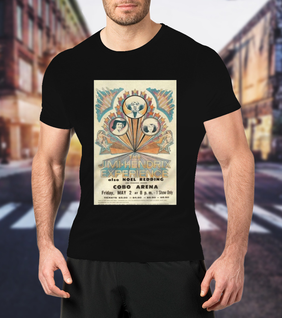 The Jimi Hendrix Experience Concert May 2 Cobo Arena With Noel Redding T-Shirt