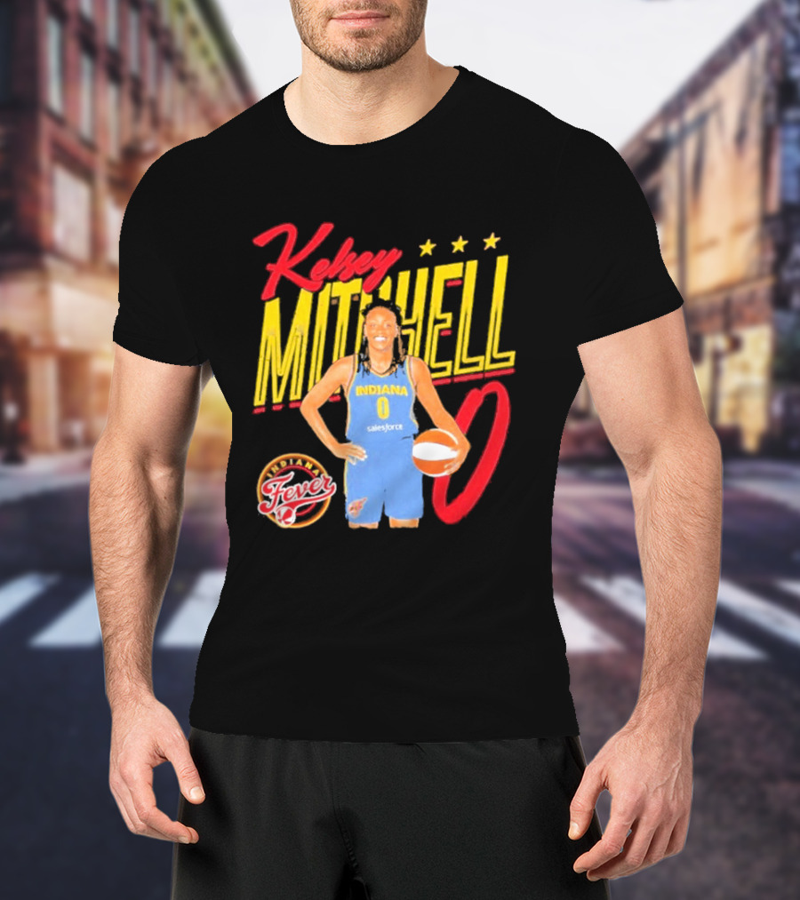Kelsey Mitchell Indiana Fever Basketball Player Pose Salesforce T-Shirt