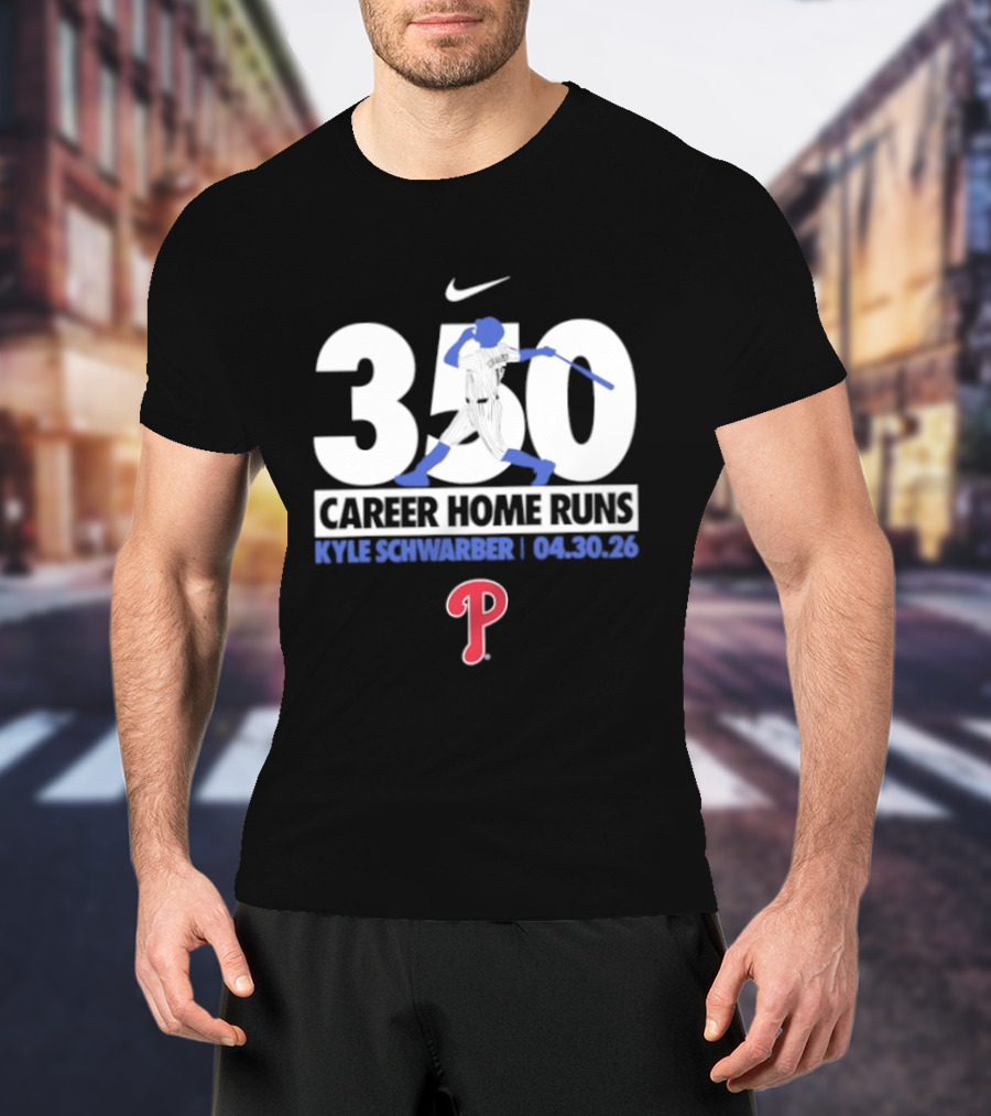 Kyle Schwarber Philadelphia Phillies 350 Career Home Runs 04.30.26 Nike T-Shirt