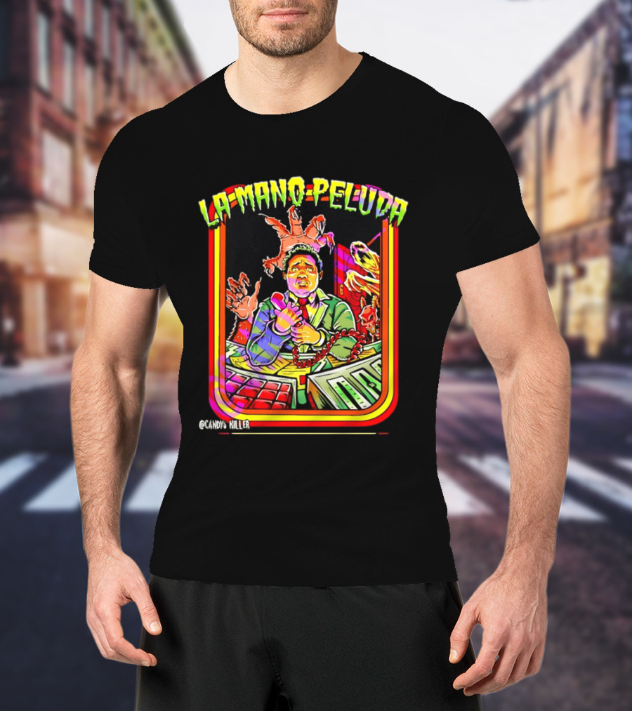 La Mano Peluda Terror Radial Hombre Teléfono Cadenas Kawaii Killer T-Shirt