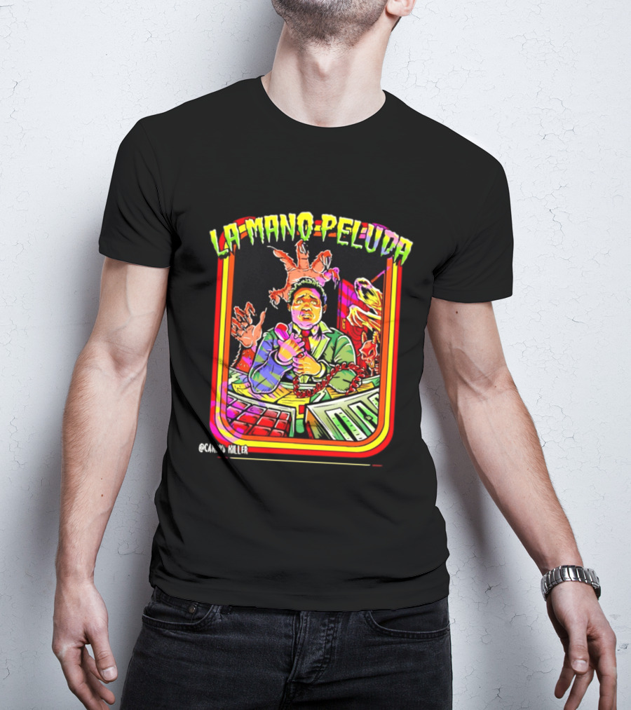 La Mano Peluda Terror Radial Hombre Teléfono Cadenas Kawaii Killer T-Shirt