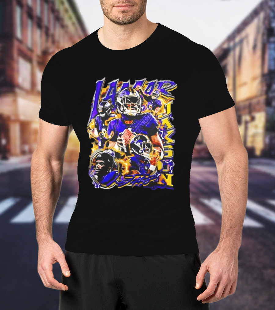 Lamar Jackson Baltimore Ravens Football Sports Star T-Shirt
