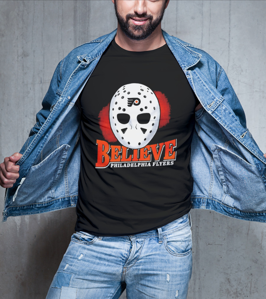 Philadelphia Flyers Believe 2026 Hockey Mask T-Shirt