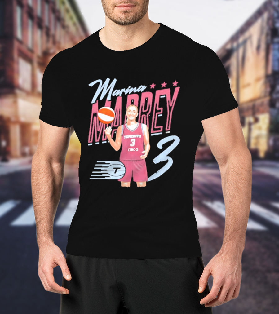 Marina Mabrey Toronto Basketball Pose CIBCO Tempo 3 Stars T-Shirt