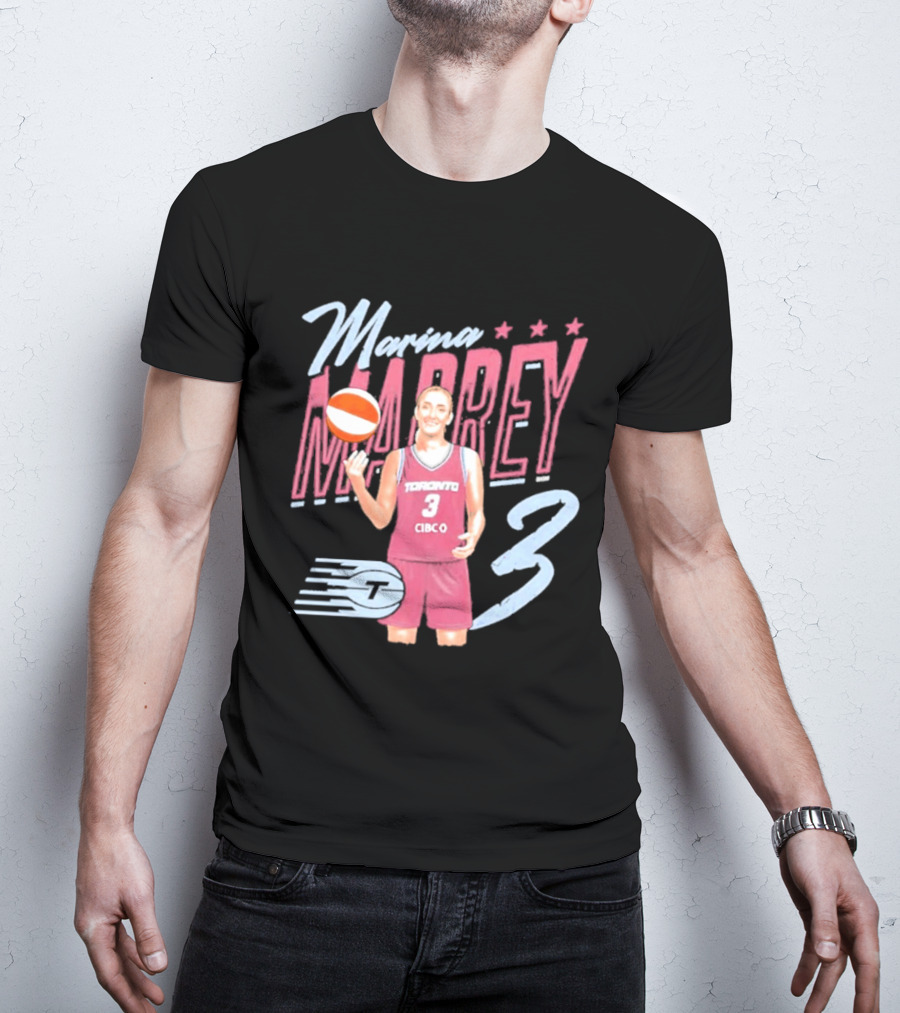 Marina Mabrey Toronto Basketball Pose CIBCO Tempo 3 Stars T-Shirt