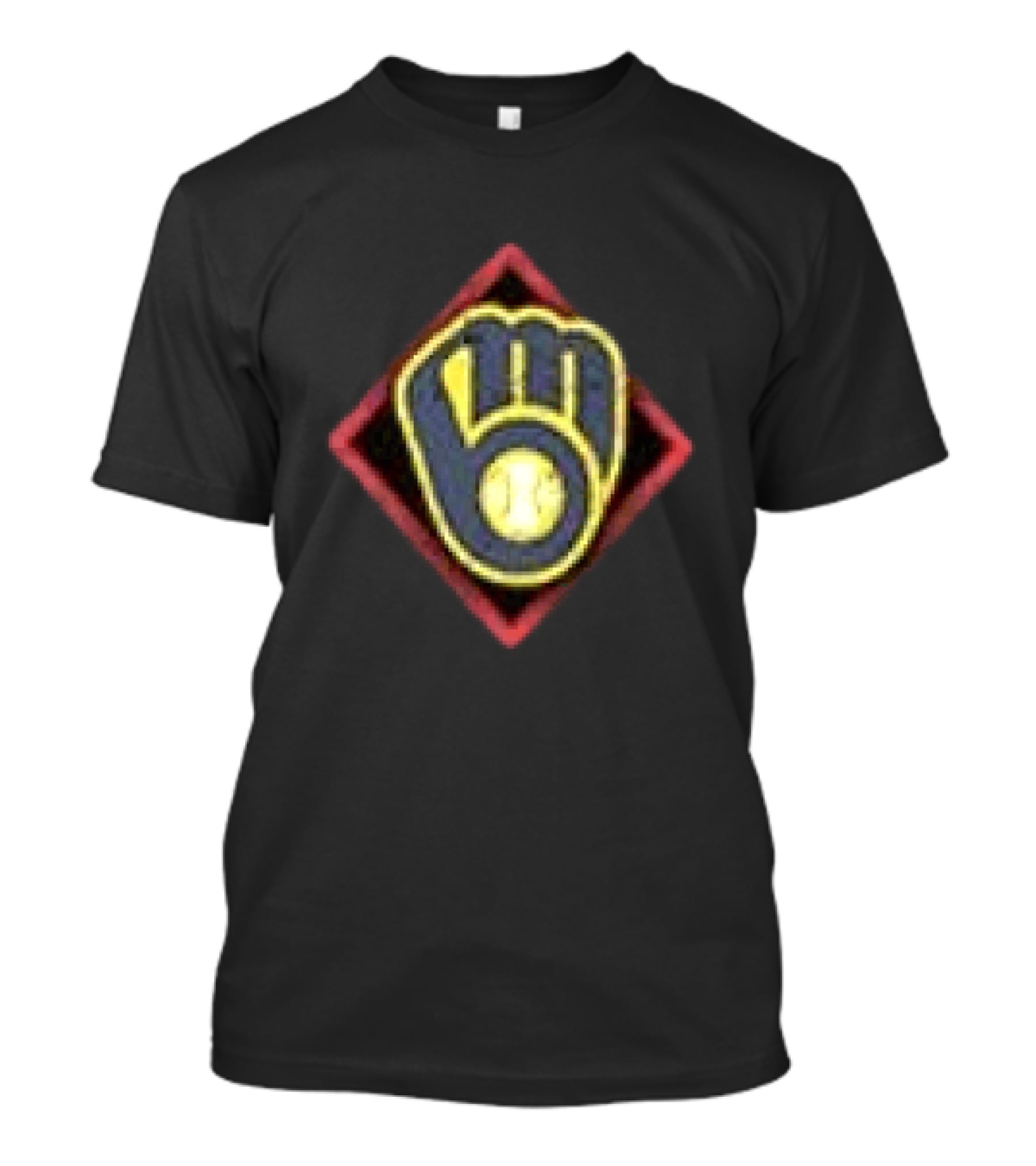 Milwaukee Brewers America's Pastime Black Americana Baseball Glove T-Shirt