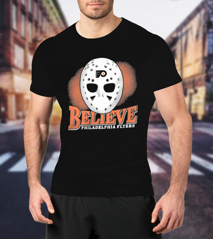 Philadelphia Flyers Believe Hockey Mask Franklin T-Shirt