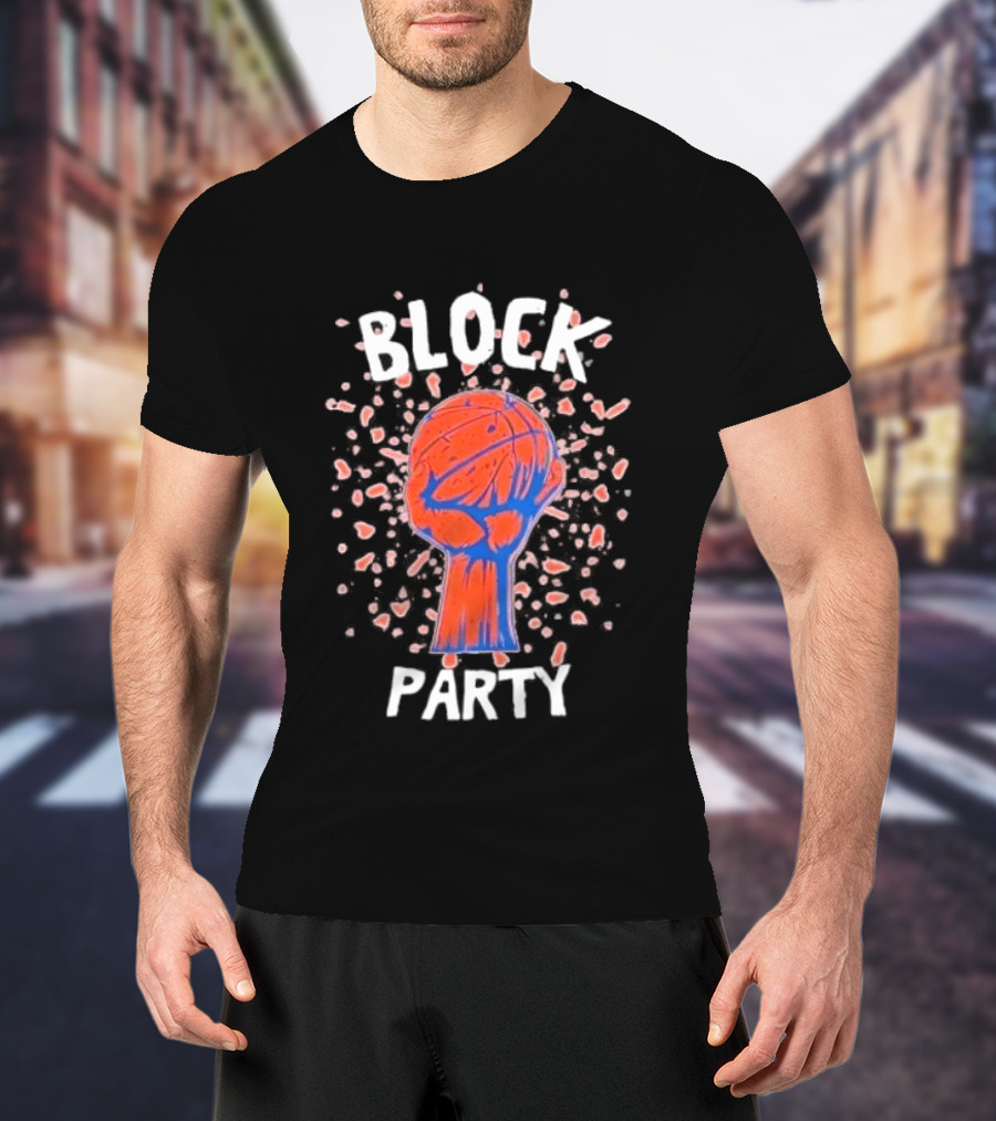 New York Knicks Block Party Basketball Fist Burst T-Shirt