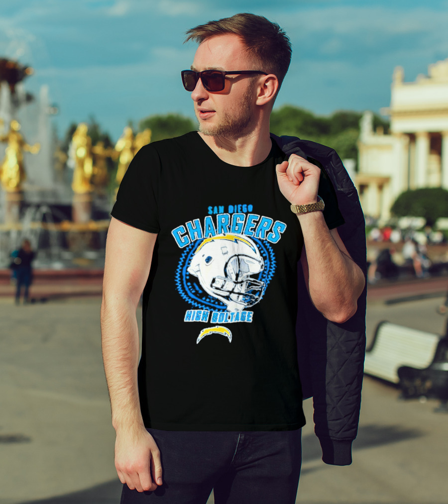 San Diego Chargers High Boltage Helmet Football NFL Team Gear T-Shirt