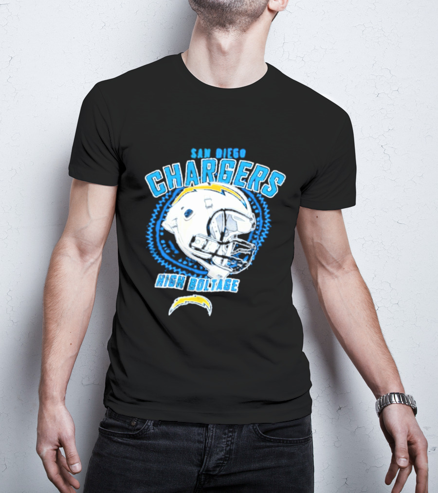 San Diego Chargers High Boltage Helmet Football NFL Team Gear T-Shirt