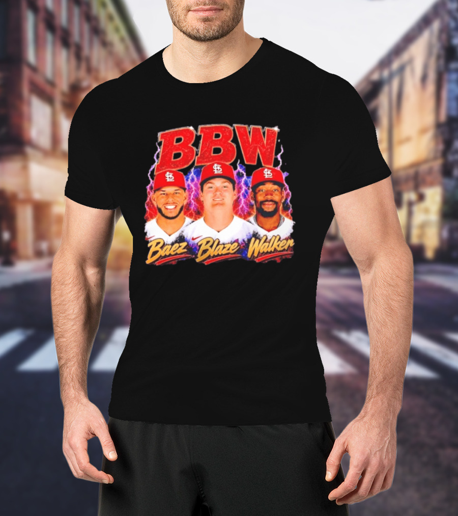 BBW Baez Blaze Walker St. Louis Cardinals Lightning T-Shirt