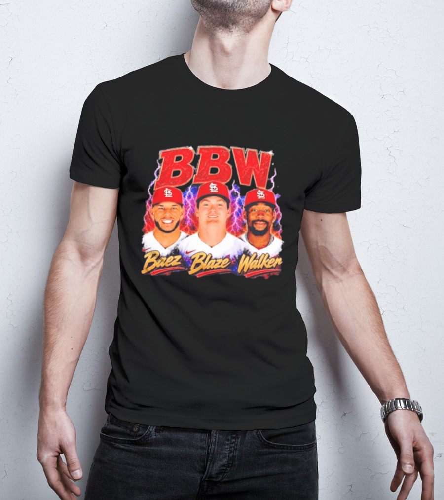 BBW Baez Blaze Walker St. Louis Cardinals Lightning T-Shirt