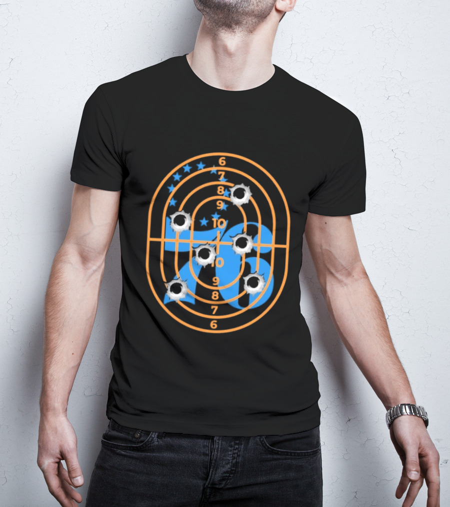 Who Shot Ya Philly Bulls Eye Target Stars T-Shirt