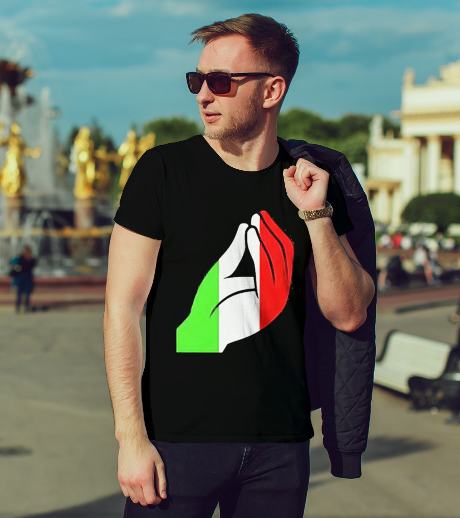 Italian Hand Gesture Ma Che Vuoi Green White Red T-Shirt