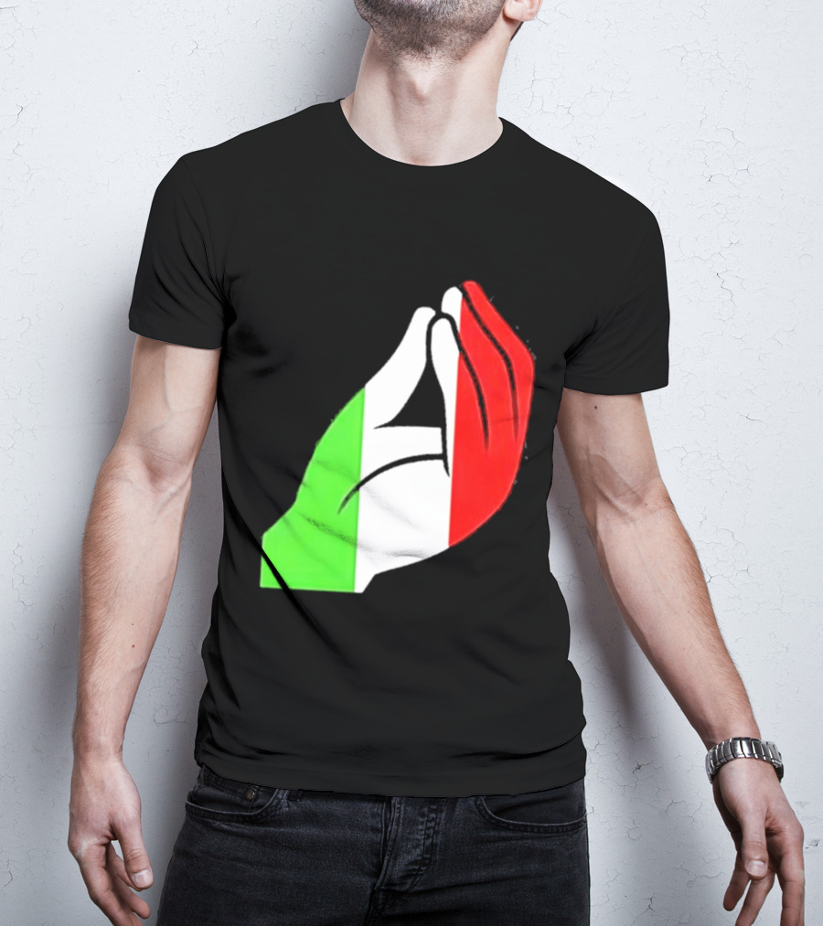 Italian Hand Gesture Ma Che Vuoi Green White Red T-Shirt