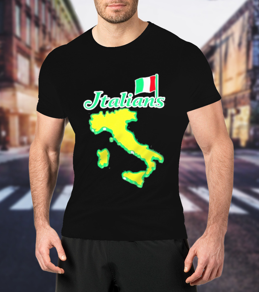 Italians Map Of Italy With Flag T-Shirt