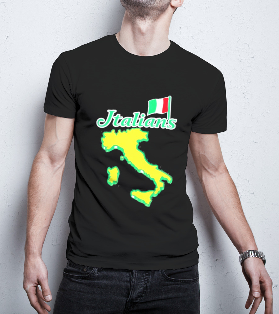 Italians Map Of Italy With Flag T-Shirt