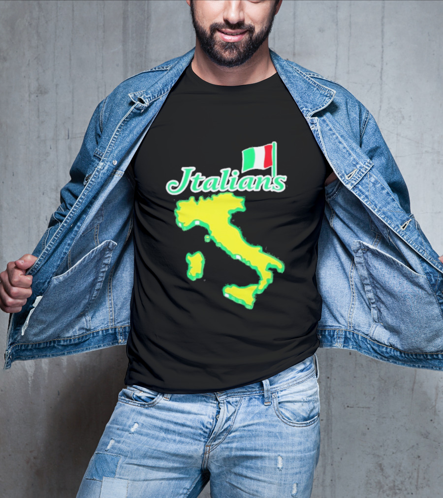 Italians Map Of Italy With Flag T-Shirt