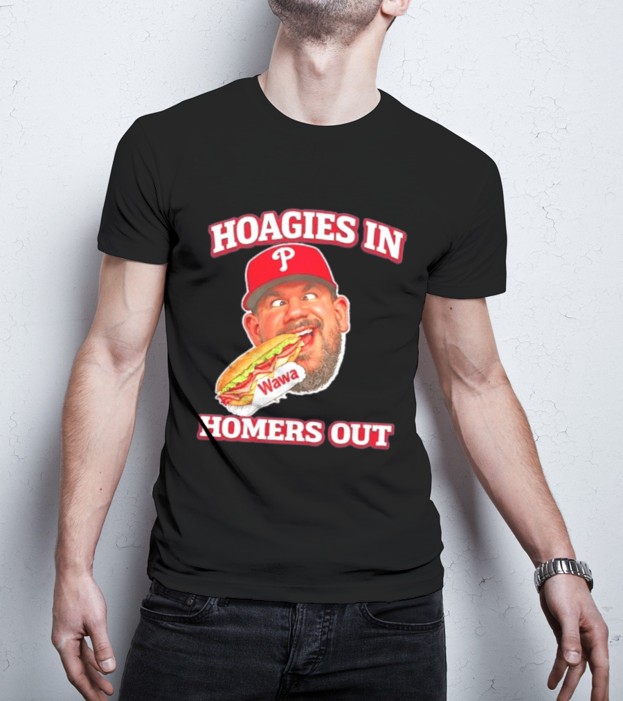 Hoagies In Homers Out Wawa Philadelphia Baseball Player Eating Sandwich T-Shirt