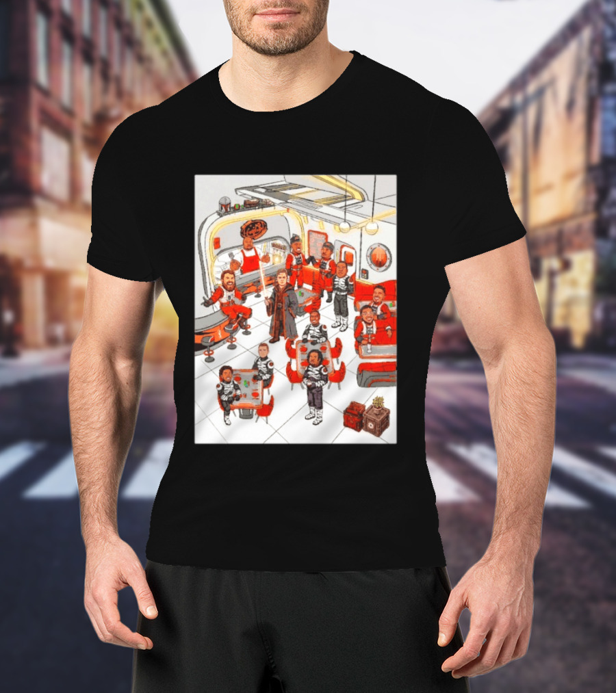 Cincinnati Bengals Star Wars Parody In Retro Diner Scene T-Shirt