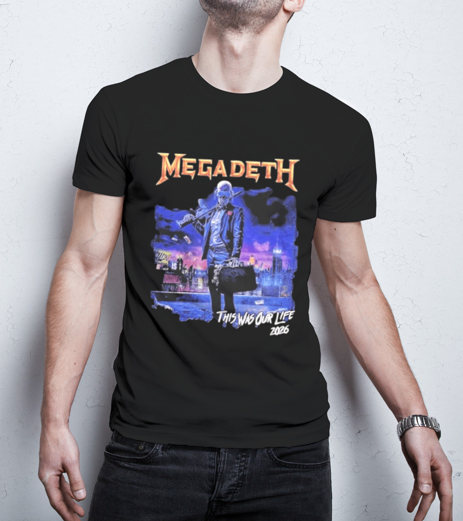 Megadeth This Was Our Life 2026 Latin America Tour Gangster Vic Metal Concert T-Shirt