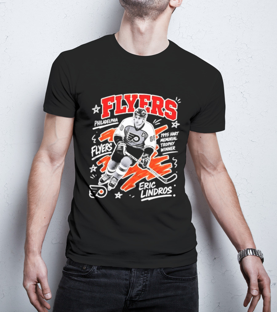 Philadelphia Flyers Eric Lindros 1995 Hart Memorial Trophy Winner Hockey Legend T-Shirt