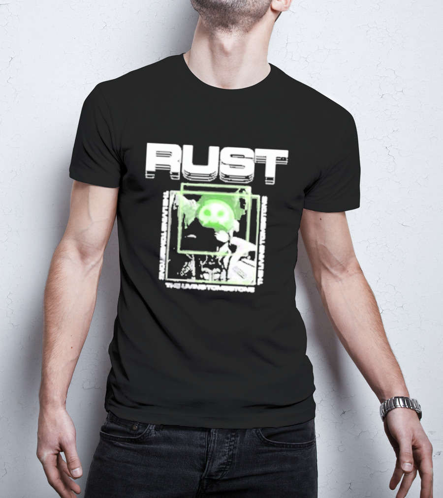 The Living Tombstone Rust Green Skull Gaming T-Shirt