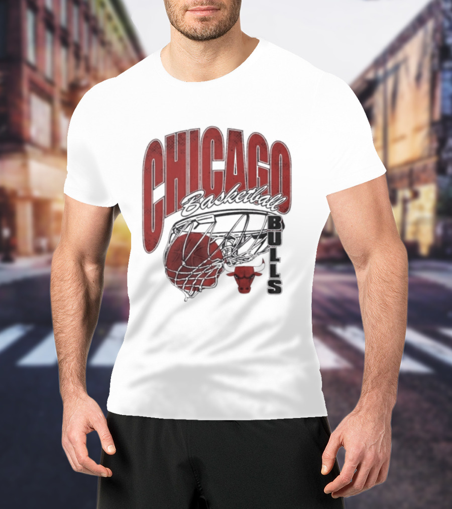 Chicago Basketball Bulls Script Swish 2026 T-Shirt