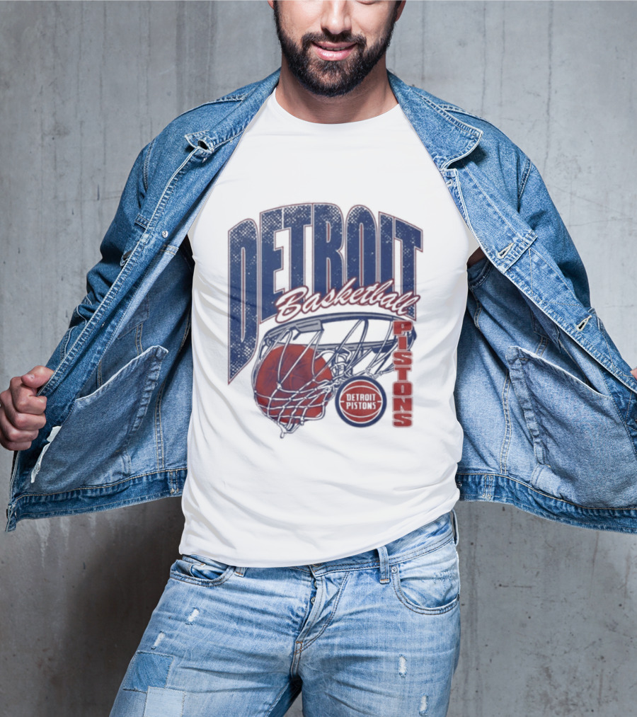 Detroit Pistons Basketball 2026 Script Swish T-Shirt