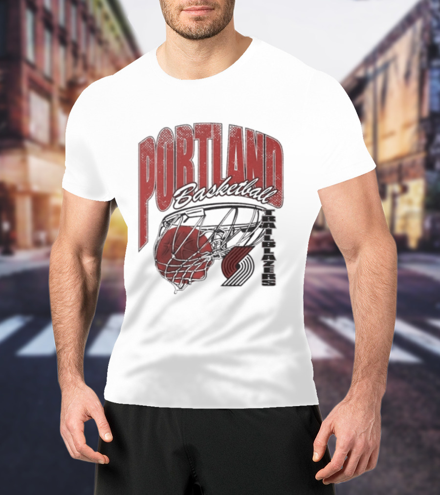 Portland Trail Blazers Script Swish 2026 Basketball T-Shirt