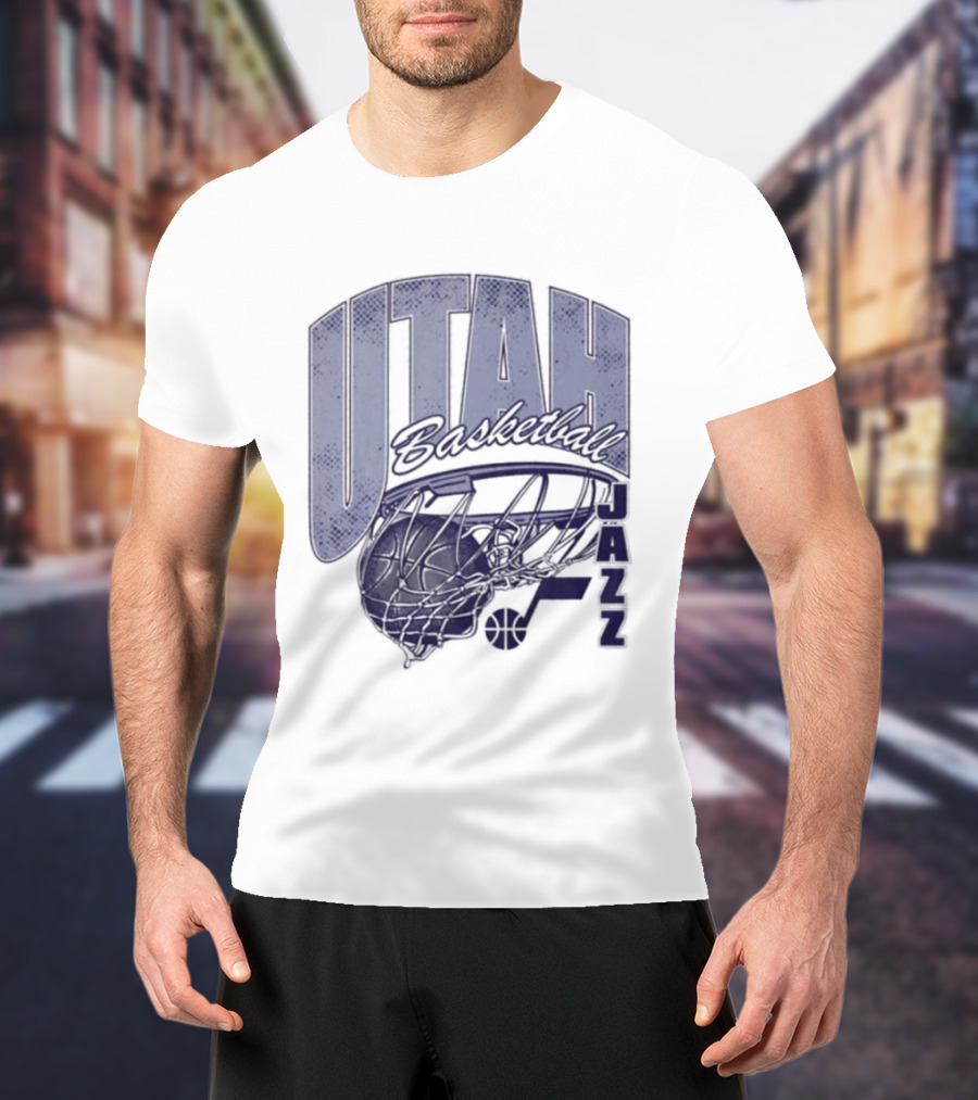 Utah Jazz 2026 Script Swish Basketball T-Shirt