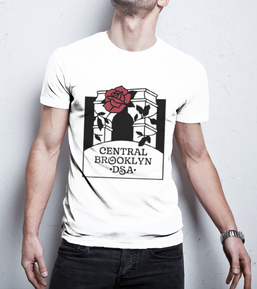 Central Brooklyn DSA Red Rose And Arch T-Shirt