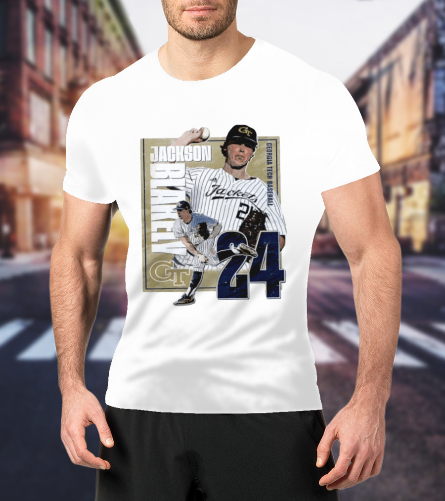 Jackson Blakely Georgia Tech Baseball GT 24 Player Student Athlete T-Shirt