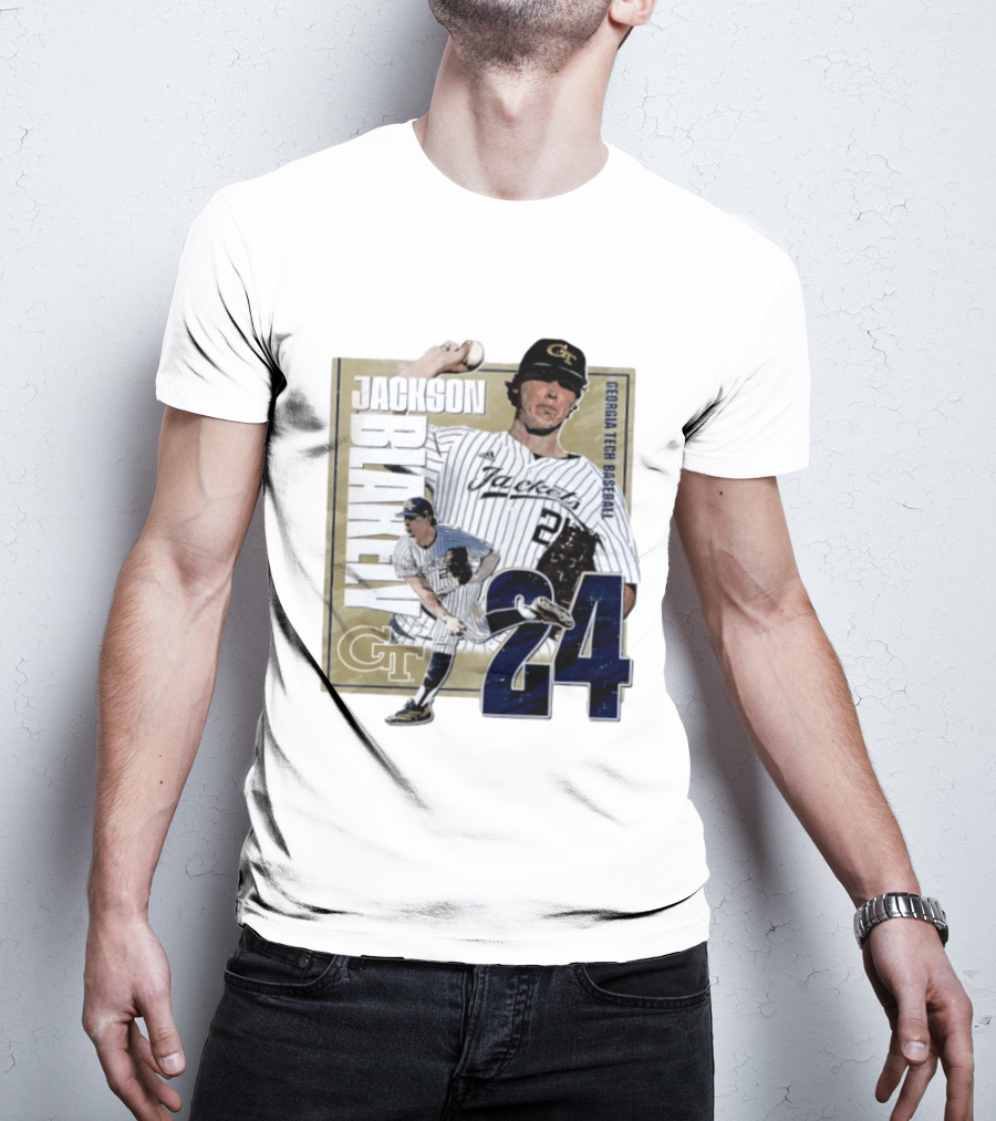 Jackson Blakely Georgia Tech Baseball GT 24 Player Student Athlete T-Shirt