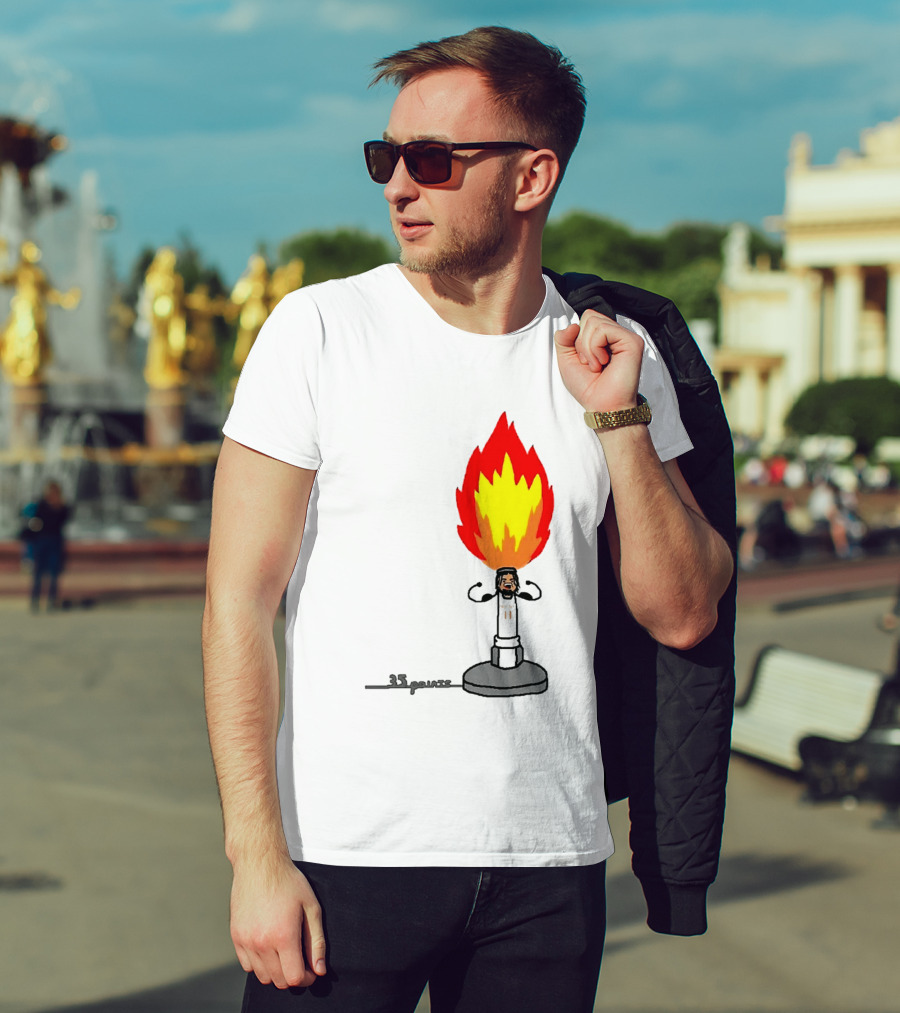 New York Knicks Jalen Brunson 35 Points It's Lit Flame T-Shirt