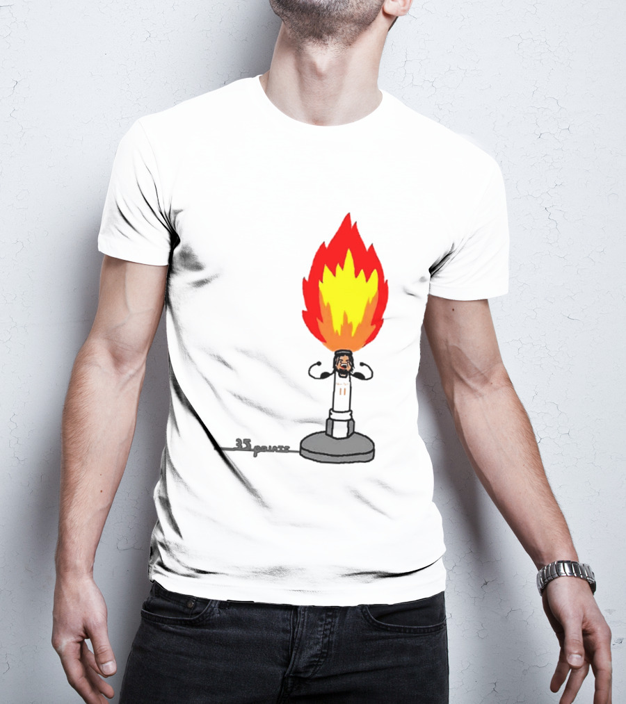 New York Knicks Jalen Brunson 35 Points It's Lit Flame T-Shirt