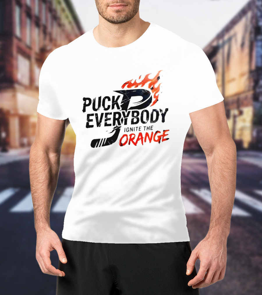 Puck Everybody Ignite The Orange P Fire T-Shirt