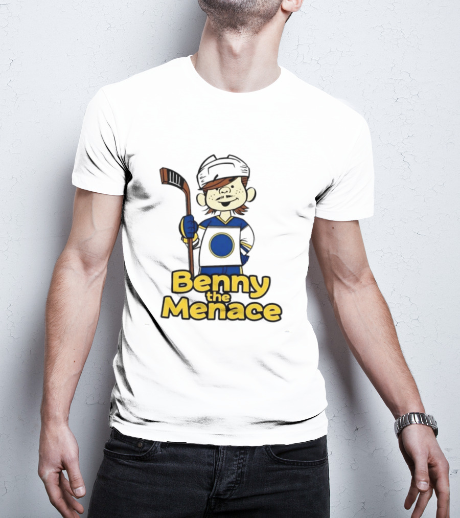 Zach Benson Benny The Menace Sabres Hockey Player Cartoon T-Shirt