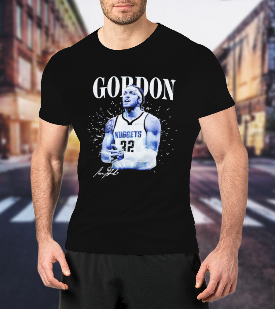 Gordon Aaron Denver Nuggets Basketball Player 50 Signature T-Shirt